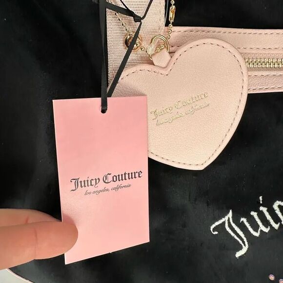 NWT Juicy Couture Heritage Weekender Bag Black Pink Velour Crown Duffel TikTok - Picture 5 of 11